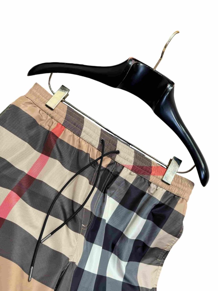 1:1 quality version Classic plaid stretch drawstring casual shorts 28968003