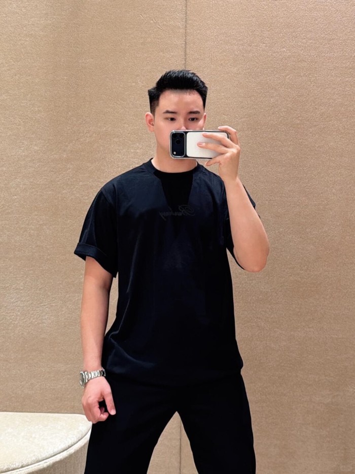 1:1 quality version  Embroidered letter T-shirt 2 colors 28967599