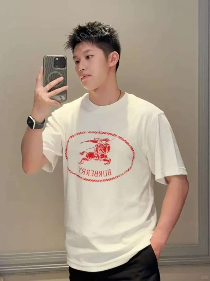 1:1 quality version  Red war horse emblem printed towel fabric T-shirt 28967927