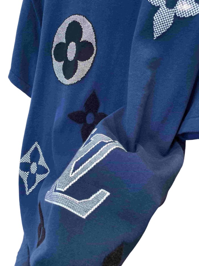 1:1 quality version Flower Contrast Jacquard Knitted T-Shirt 28968088