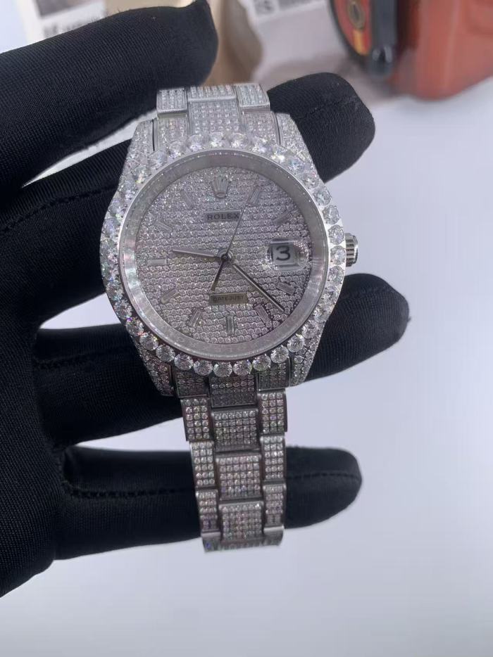 1:1 quality version Roman Numeral Dial Full Pave Diamond Mechanical Watch【Dial diameter：41mm 】28967944