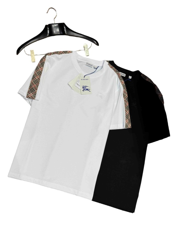 1:1 quality version Plaid webbing war horse flat embroidery T-shirt 2 colors 28967931