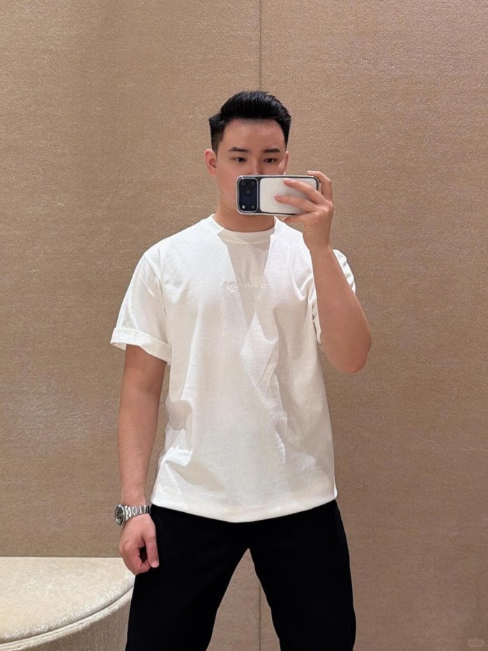 1:1 quality version  Embroidered letter T-shirt 2 colors 28967599