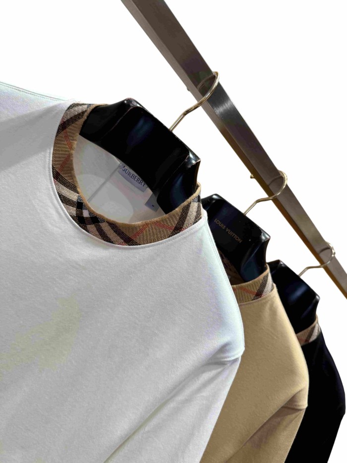 1:1 quality version  Plaid knit crew neck T-shirt 3 colors 28967940