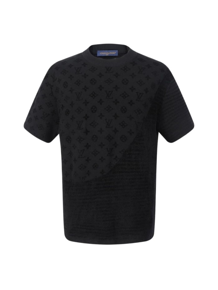 1:1 quality version Wool blend jacquard crew neck knitted T-shirt 2 colors 28964775