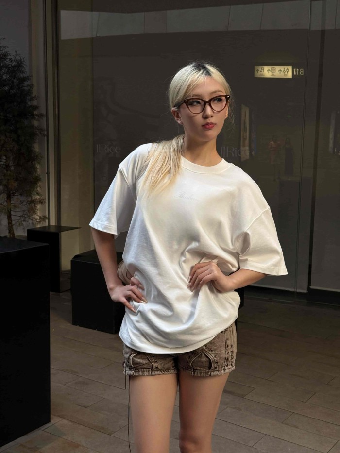 1:1 quality version  Embroidered letter T-shirt 2 colors 28967599