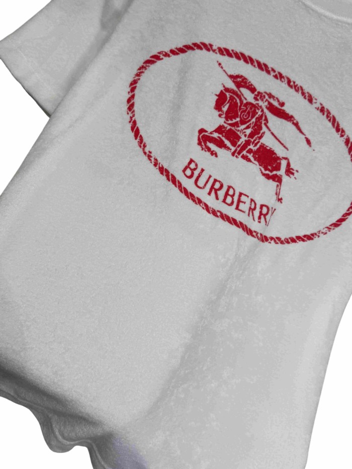 1:1 quality version  Red war horse emblem printed towel fabric T-shirt 28967927