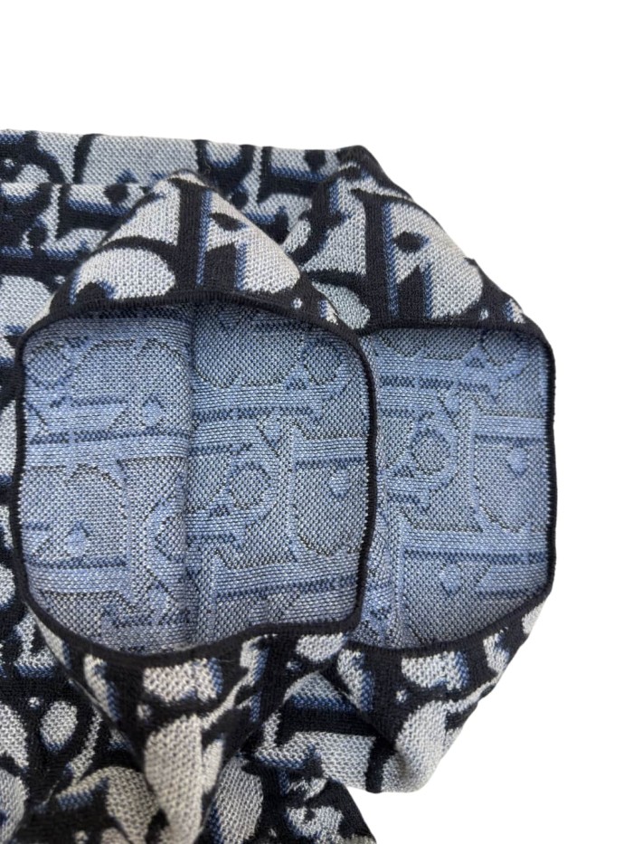 1:1 quality version Dark Blue Color-Blocked Jacquard Knit T-shirt 28968062