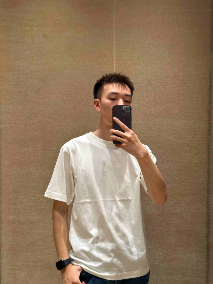 1:1 quality version  Embroidered letter T-shirt 2 colors 28967599