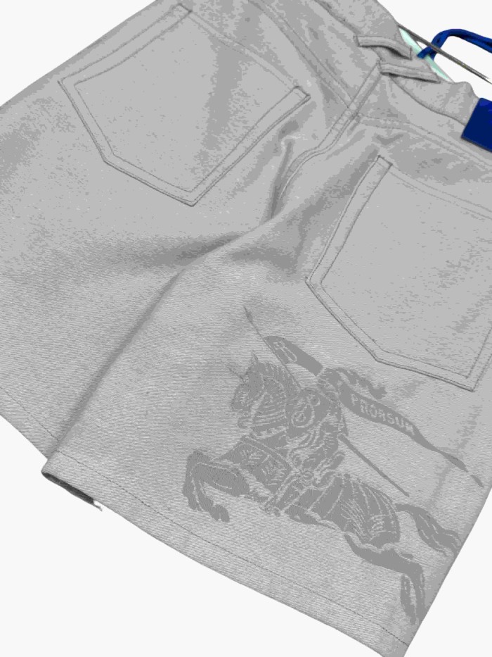 1:1 quality version War horse intarsia casual washed denim shorts 28968048