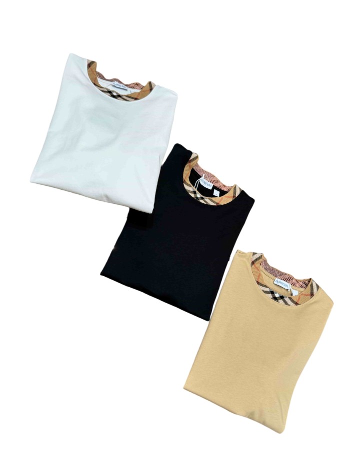 1:1 quality version  Plaid knit crew neck T-shirt 3 colors 28967940