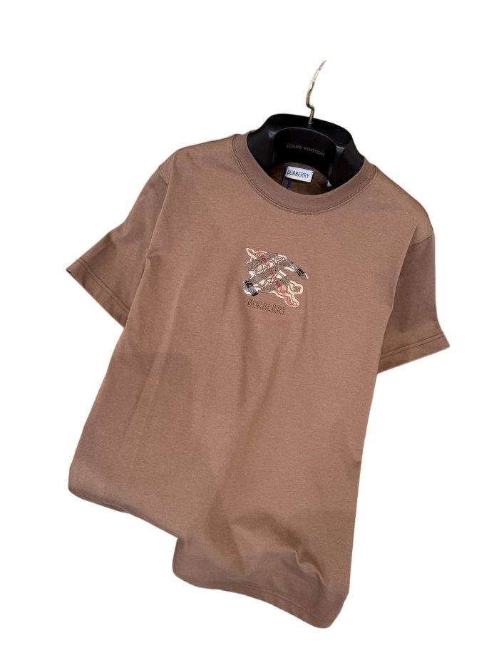 1:1 quality version plaid war horse applique crew neck T-shirt 2 colors 28965124