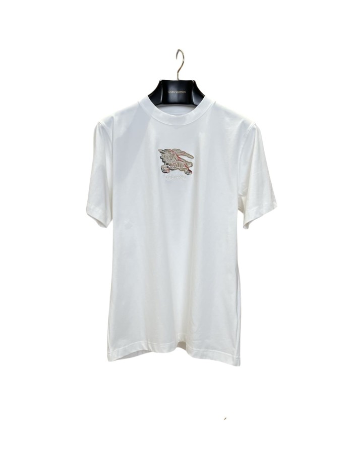 1:1 quality version plaid war horse applique crew neck T-shirt 2 colors 28965124