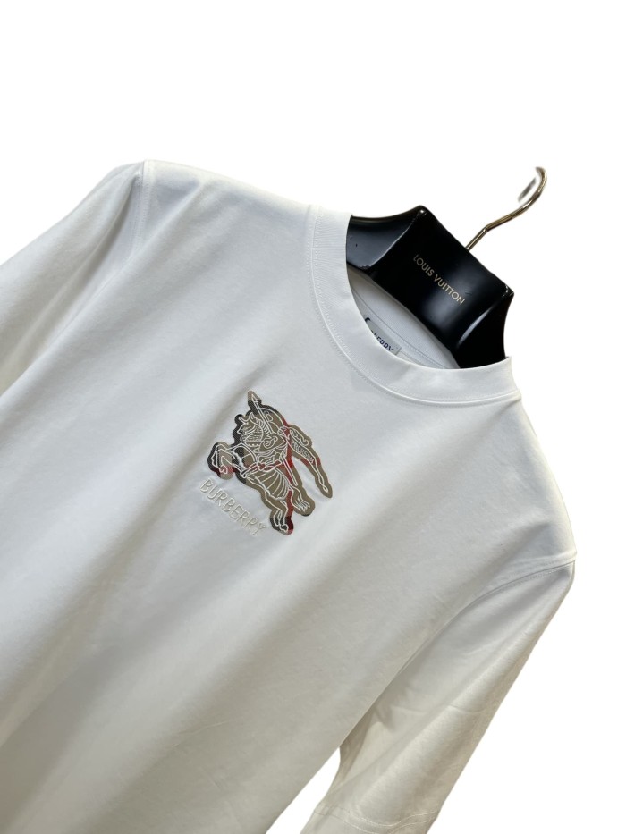 1:1 quality version plaid war horse applique crew neck T-shirt 2 colors 28965124