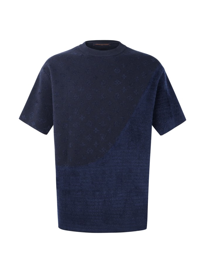 1:1 quality version Wool blend jacquard crew neck knitted T-shirt 2 colors 28964775