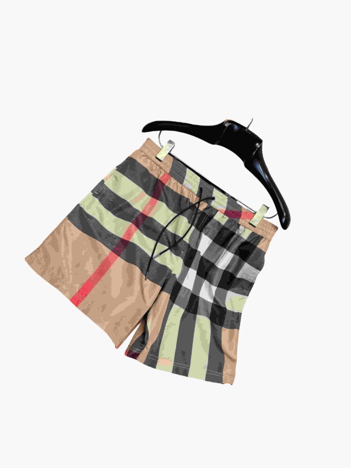 1:1 quality version Classic plaid stretch drawstring casual shorts 28968003