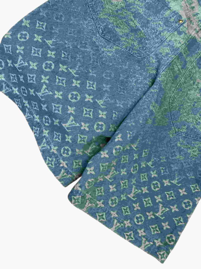 1:1 quality version Vintage Monogram Gradient Jacquard High-Rise Washed Denim Shorts 28968599