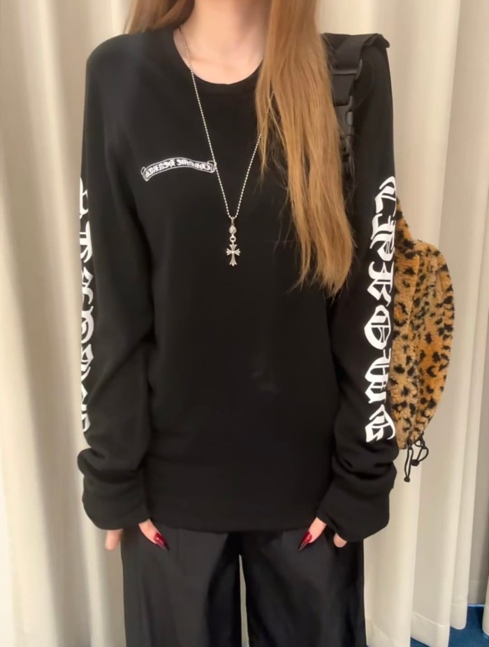 1:1 quality version Waffle Fabric Sanskrit Print Long Sleeve T-Shirt 3 colors 28969329