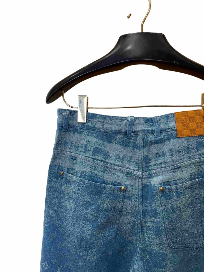 1:1 quality version Vintage Monogram Gradient Jacquard High-Rise Washed Denim Shorts 28968599
