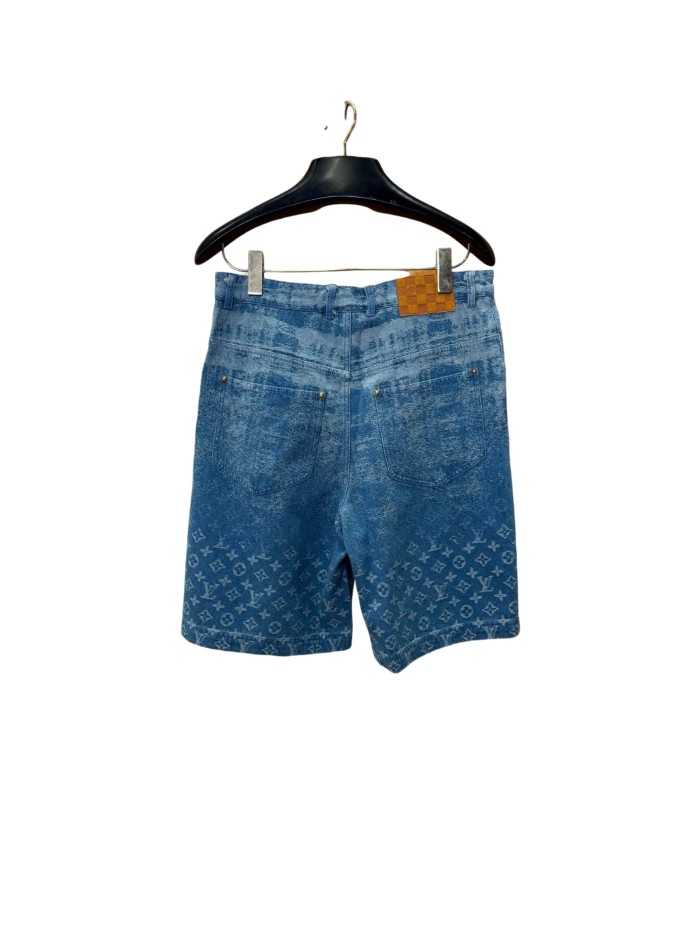 1:1 quality version Vintage Monogram Gradient Jacquard High-Rise Washed Denim Shorts 28968599