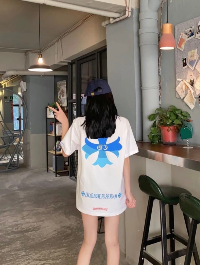 1:1 quality version Gradient Blue Cross Print Tee 2 colors 28969328