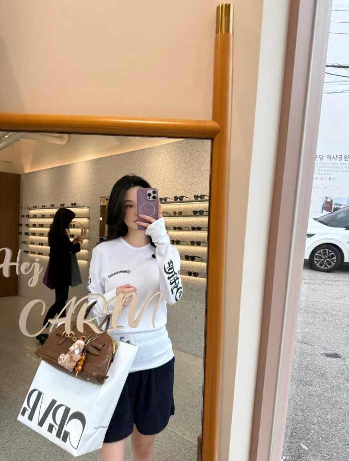 1:1 quality version Waffle Fabric Sanskrit Print Long Sleeve T-Shirt 3 colors 28969329