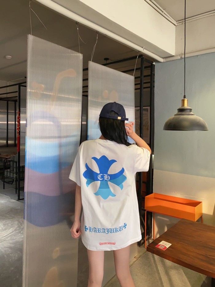 1:1 quality version Gradient Blue Cross Print Tee 2 colors 28969328