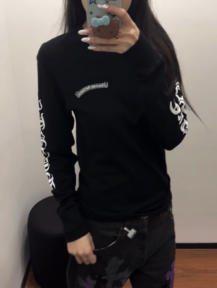 1:1 quality version Waffle Fabric Sanskrit Print Long Sleeve T-Shirt 3 colors 28969329