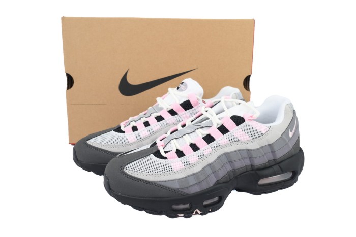 [plus-size shoes]  Air Max 95 Grey Pink Retro Running Shoes 28971651