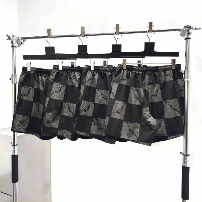 [Big & Tall for weights up to 220 lbs]1:1 quality version Black Gray Plaid Beach Shorts 28971913