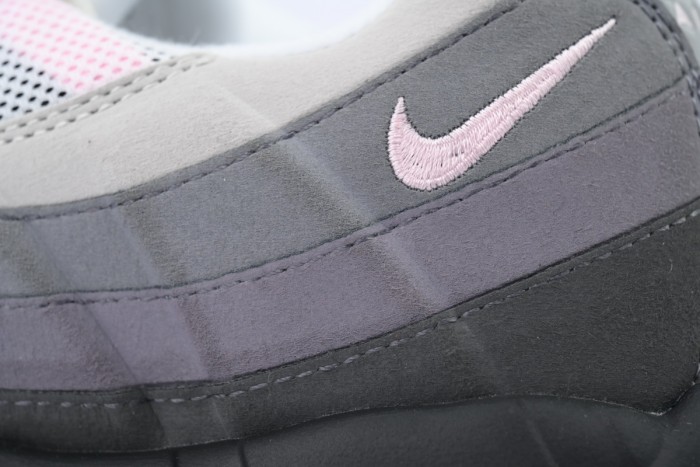 [plus-size shoes]  Air Max 95 Grey Pink Retro Running Shoes 28971651