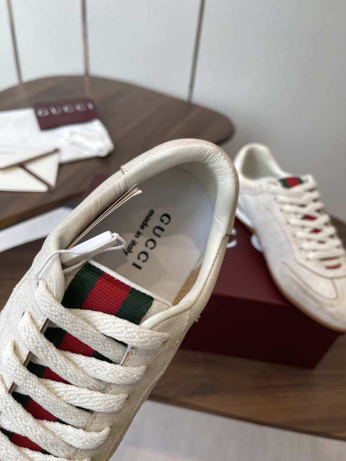 [plus-size shoes]1:1 quality version Leather Green Red Web Vintage Shoes 5 colors 28974025