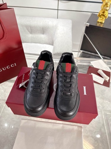1:1 quality version Re-Web All Black Leather Low Top Sneakers Casual Lace-Up Shoes 28974447