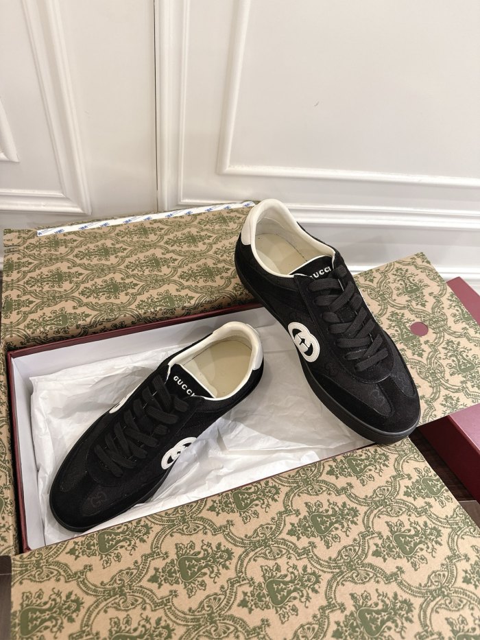 1:1 quality version Gucci GG Monogram Canvas Suede Shoes 2 colors 28974036