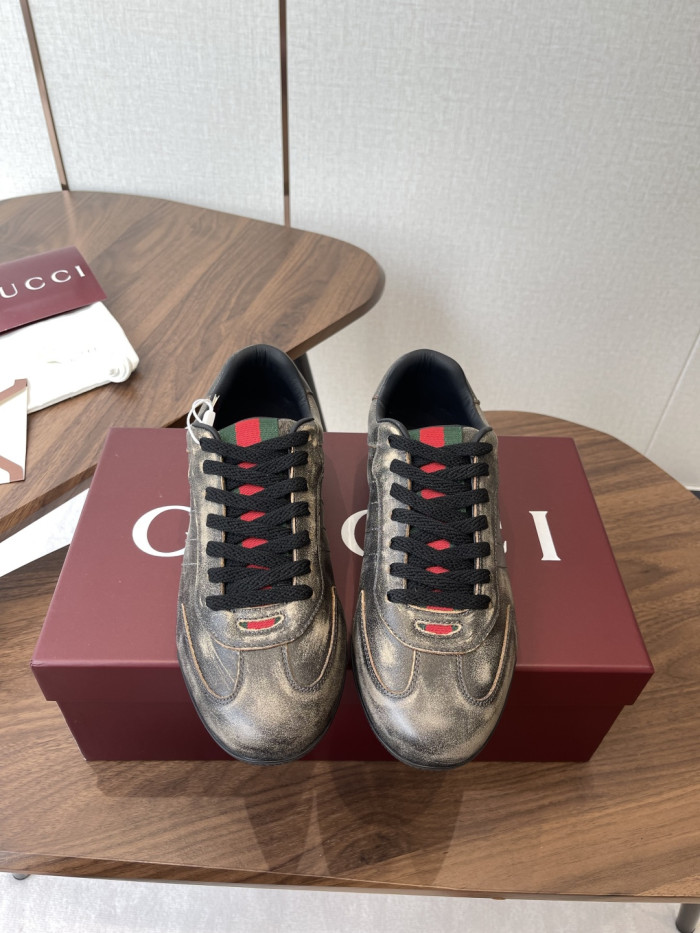 [plus-size shoes]1:1 quality version Leather Green Red Web Vintage Shoes 5 colors 28974025