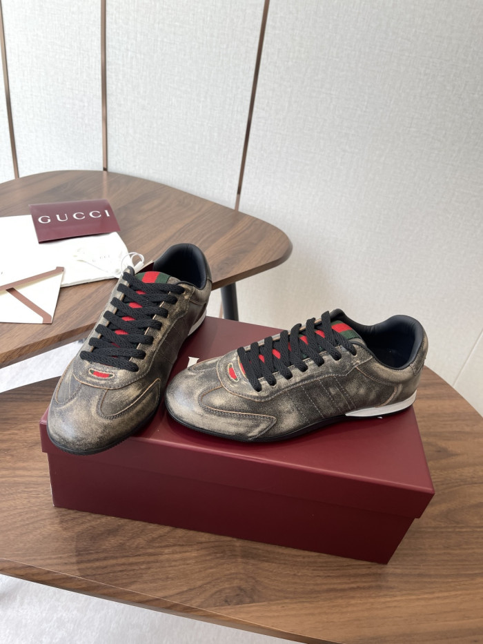 [plus-size shoes]1:1 quality version Leather Green Red Web Vintage Shoes 5 colors 28974025