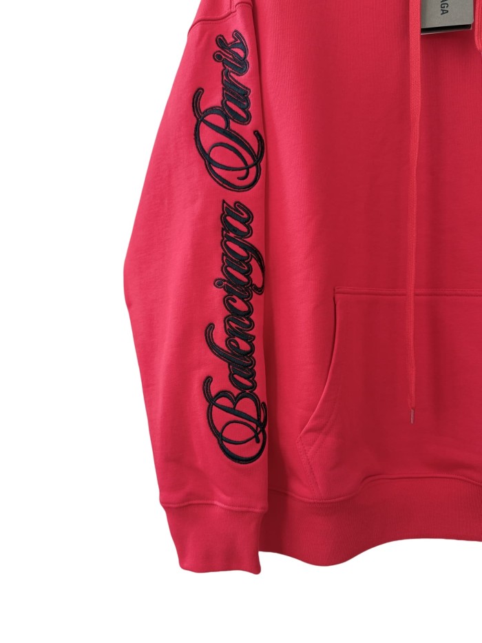 1:1 quality version Two-Sleeve Cursive Letter Matte Embroidered Hoodie 2 colors 28974530