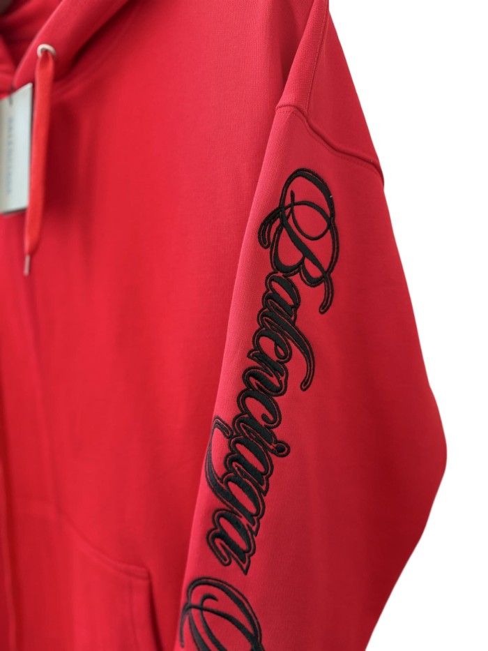 1:1 quality version Two-Sleeve Cursive Letter Matte Embroidered Hoodie 2 colors 28974530