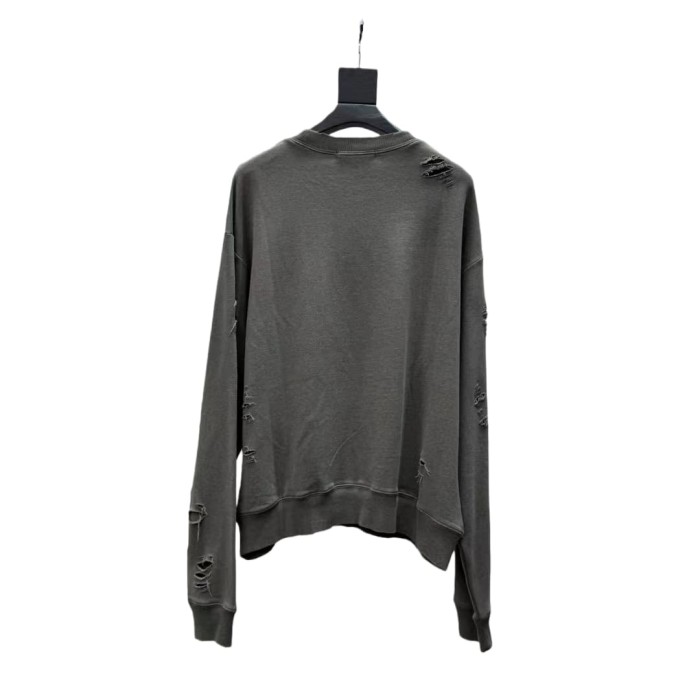 [50% Off]1:1 quality version Vintage Printed Ripped Crew Neck Sweatshirt 2 colors 28531474