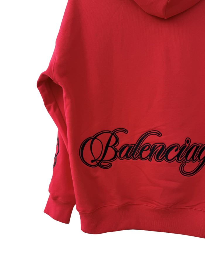 1:1 quality version Two-Sleeve Cursive Letter Matte Embroidered Hoodie 2 colors 28974530
