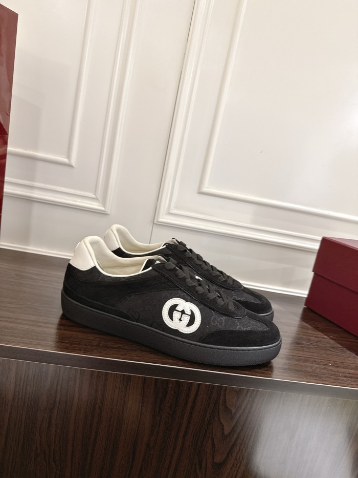 1:1 quality version Gucci GG Monogram Canvas Suede Shoes 2 colors 28974036