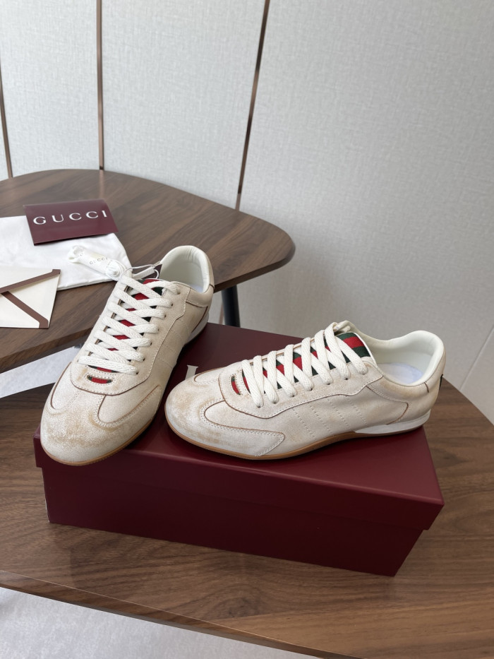 [plus-size shoes]1:1 quality version Leather Green Red Web Vintage Shoes 5 colors 28974025
