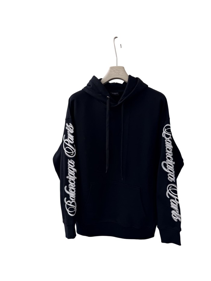 1:1 quality version Two-Sleeve Cursive Letter Matte Embroidered Hoodie 2 colors 28974530