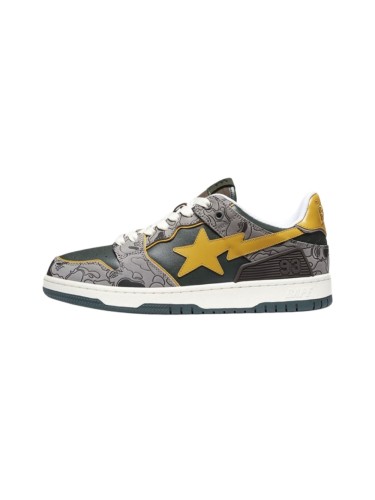 Sk8 Sta Low 1st Camo Retro Skateboarding Shoes Gray Green Leather Sneakers 28977804