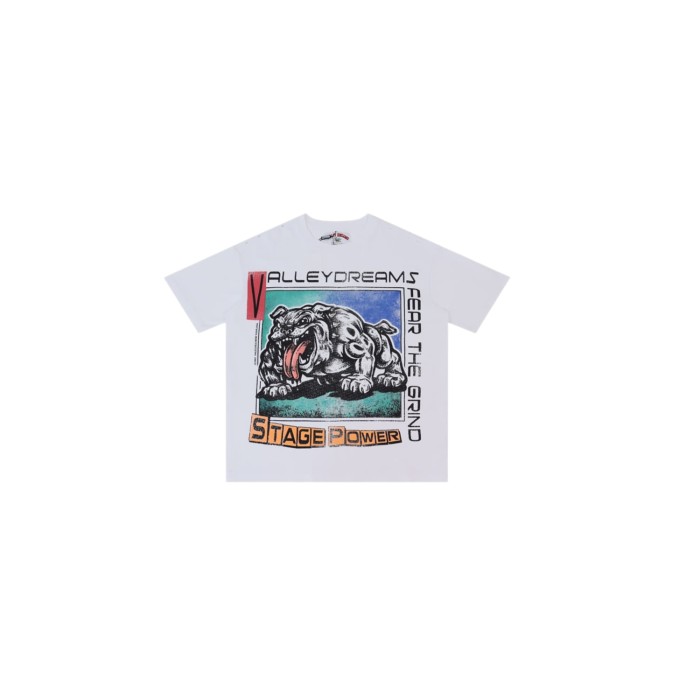 Vintage Bulldog Print Washed Oversized Streetwear T-Shirt 2 colors 28978073