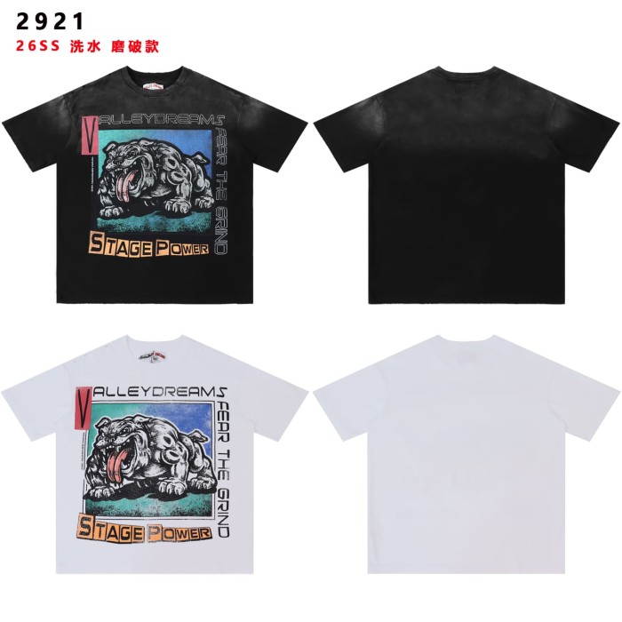 Vintage Bulldog Print Washed Oversized Streetwear T-Shirt 2 colors 28978073