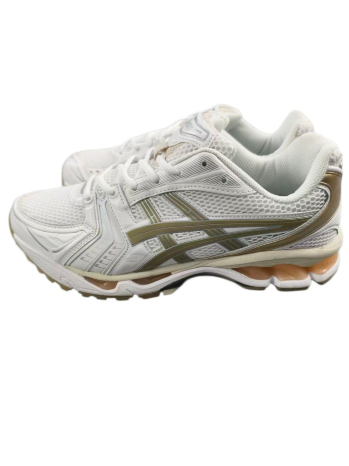 [buy more save more]AC GEL‑KAYANO 14 White Gold Retro Running Shoes 28978095