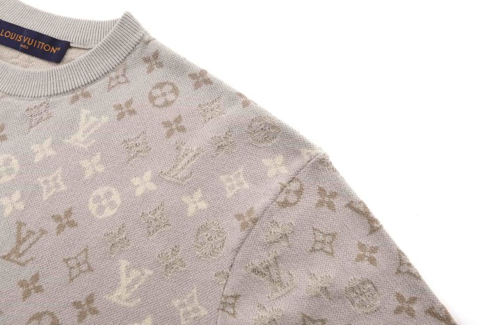 1:1 quality version Monogram Wool Jacquard Crew Neck Tee 28978909
