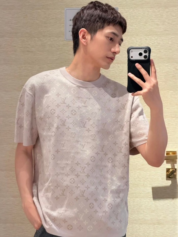 1:1 quality version Monogram Wool Jacquard Crew Neck Tee 28978909