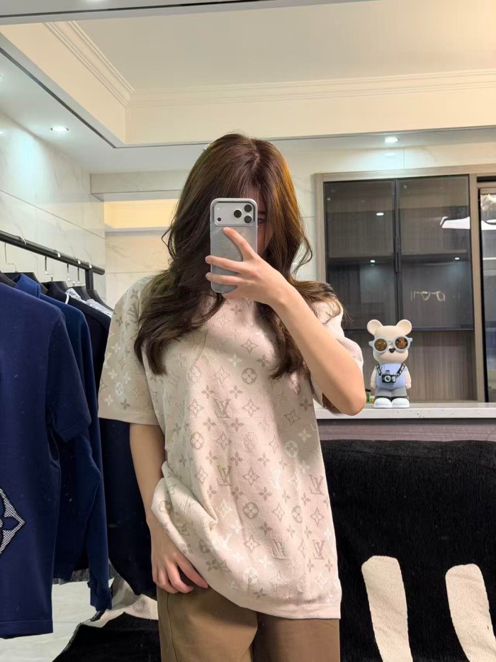 1:1 quality version Monogram Wool Jacquard Crew Neck Tee 28978909